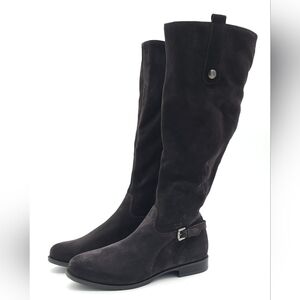 La Canadienne Neve City Dry Dark Brown Suede Knee High Side Zip Boots Size 7